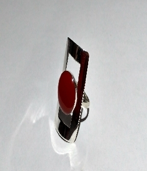 Imagen de Anillo de plata 925 con piedra roja 8