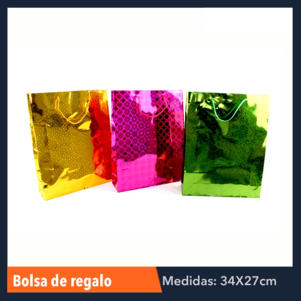 Imagen de Bolsa de regalo metalizada 34 x 27 cms numero 1