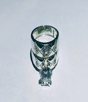 Imagen de Juego anillo de compromiso y alianza de plata 925 con circonia grande