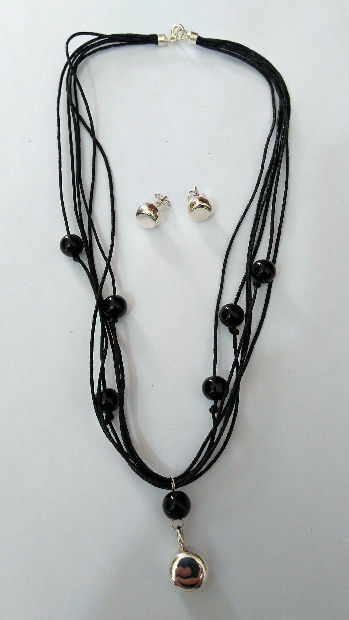 Imagen de Juego coordinado collar y aretes plata 925 numero 1