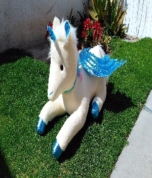 Imagen de Unicornio de peluche azul celeste 80 cm
