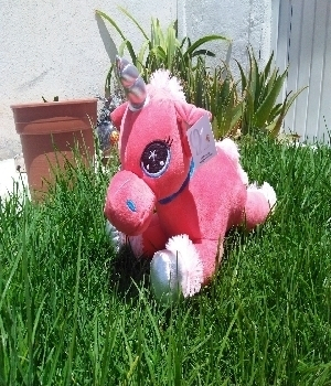 Imagen de Unicornio de peluche rosa alargado 50 cms