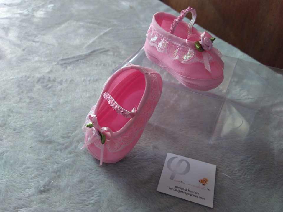 Imagen de Zapato para bebe de tela rosas numero 0