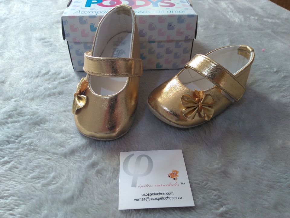 Imagen de Zapatos para bebe color dorados numero 0