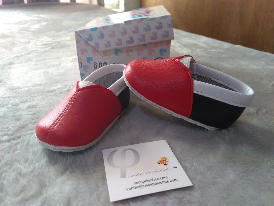Imagen de Zapatos para bebe unisex azules rojo y blanco numero 0