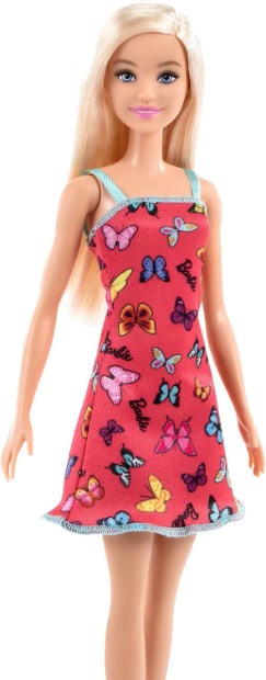 Imagen de Barbie clásica original rubia vestido rojo mariposas numero 0
