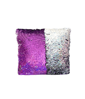 Imagen de Cojin lentejuela reversible 40x40 cms color violeta y plata numero 0