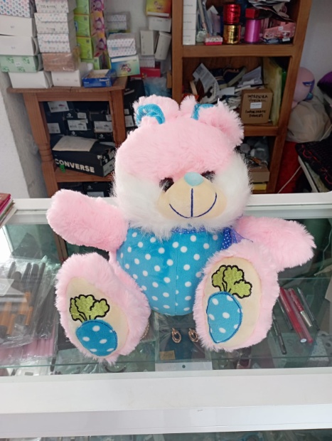 Imagen de Coneja de peluche rosa con azul 35 cms numero 2