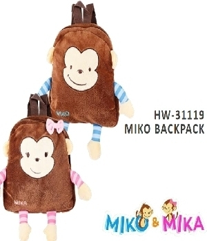 Imagen de Mochila de peluche changuitos mika y miko (unitario)) numero 0