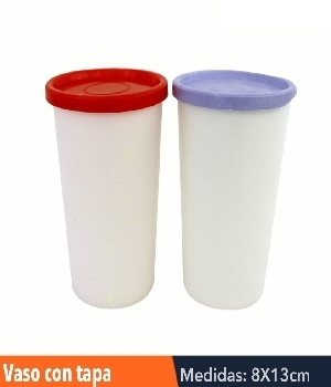 Imagen de Vasos de plastico reutilizables con tapa 500 ml numero 0