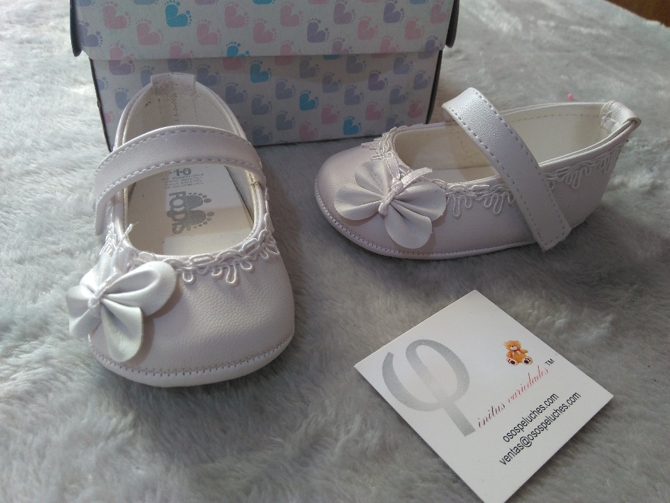 Imagen de Zapatos para bebe para bautizo blancos mod580 numero 1